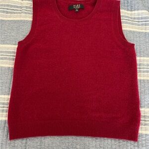 Alex Evenings Red Cashmere Sleeveless Sweater